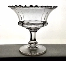 EAPG Antique Belmont No. 3 WARE Clear Glass Open Compote DART