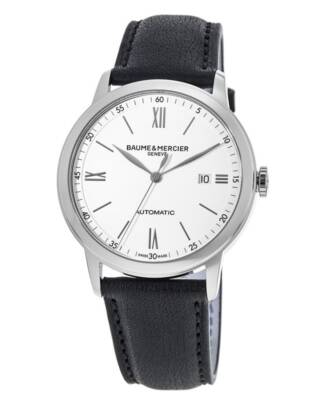 New Baume & Mercier Classima Automatic White Dial Black Men's Watch 10332