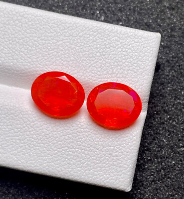 4.05Ct Wonderful Natural Earth Mine Mexican Fire Opal 2 Pieces Loose Gemstone