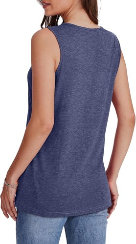 Tank Tops for Women Summer V Neck T Shirts Trendy Sleeveless Basic Tee Loose Fit - Picture 88 of 93
