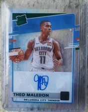 Theo Maledon 2020-21 Clearly Donruss Rated Rookie RC Auto Green /25 Thunder