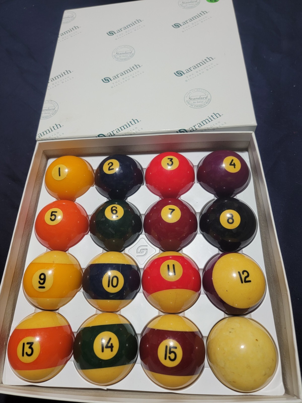 Vintage Aramith Belgian Billiard Pool Balls 2 1/4" Made in Belgium