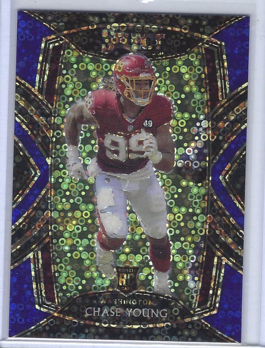 CHASE YOUNG 2020 PANINI SELECT BLUE DISCO PRIZM CLUB LEVEL RC #D /25