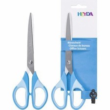 Heyda B&uuml;roschere 18 cm mit Soft-Touch-Einlage blau