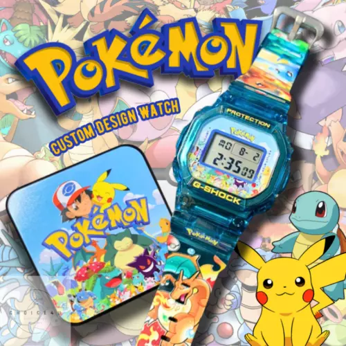 Pokemon Theme Special Custom Design Casio G Shock  DW-5600 Unisex Adult/Teenager