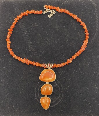 Barse Necklace, 925 Setting, Three Stone Pendant