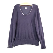 Adidas Women's Pullover Sweatshirt Large Long Sleeve Blue Scoop Neck