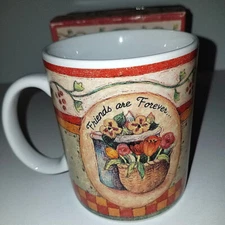 Lang and Wise Collector Mugs 2001 Friends Are Forever Floral Design Lisa Blowers
