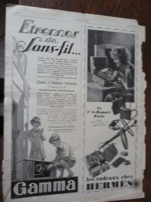 HERMES Geschenke 137 + Lampenpost GAMMA + CICCA Pub Papier ILLUSTRATION 1926