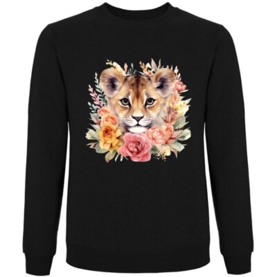 Sweatshirt Schwarz Löwe Afrika Löwin Löwen Baby Simba Lion King Safari R 404161s