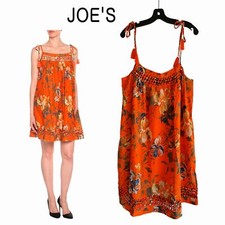 JOE's Collection NEW Boho Silk Floral Basket Weave Tassel Babyoll Dress M