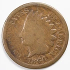 1864 Bronze Indian Head Penny Cent Good (G)