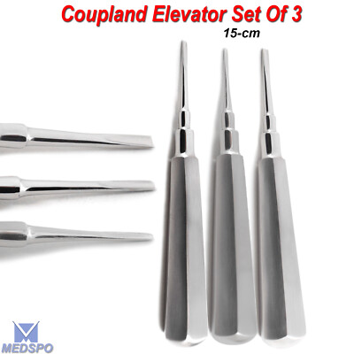 Set Of 3 Surgical Root Extracting Loosen Coupland Elevators Dental Extraction CE
