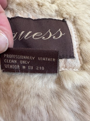 Vintage Y2K 90s Guess Faux Suede & Sherpa Penny Lane Long Coat Size XS - Picture 16 of 16