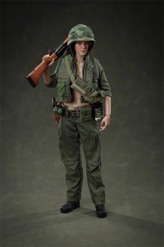 Modellino action figure soldato donna 1/6 guerra del Vietnam soldato donna 12 pollici - Foto 7 di 8