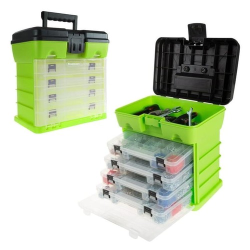 Durable Utility Storage Organizer Box W/ 4 Drawers 19 Compartments Tools New - Picture 3 of 3