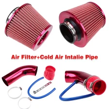 Cold Air Intake Filter Induction Set Pipe Power Flow Hose System Accessories Red