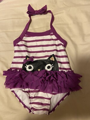 NEW Gymboree Purrfectly Fabulous Kitty Cat Tutu Ruffle Swimsuit Girls 2T NWT