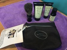NWT THE ART OF SHAVING 4PC UNSCENTED ESSENTIAL OIL SHAVING STARTER KIT W/BAG