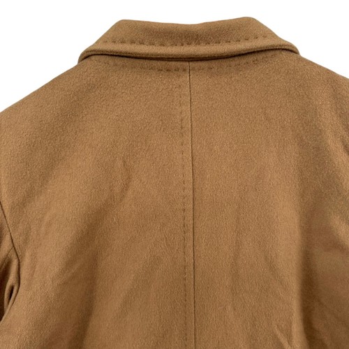 Fleurette Loro Piana Wool Overcoat Womens Tan Mid Length Button Coat Size 16 - Picture 4 of 15