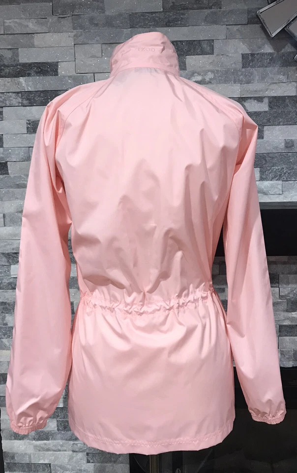 Abrigo chaqueta de lluvia rosa ligero Izod XFG para mujer talla XS Foto 2 de 4