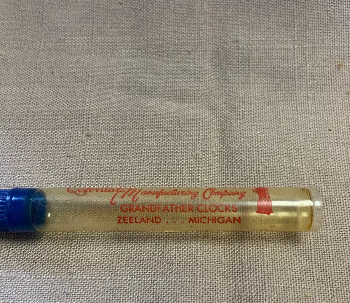 Colonial Mfg Company Zeeland Michigan Grandfather Clock Tool Advertising