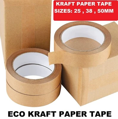 STIKKY TAPE Braun Kraftpapier Klebeband Verpackung Selbstklebend Stark Öko Verpackung Paket