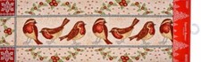 Long Tapestry Table Runner, 13"x72", WINTER, CHRISTMAS, BIRDS, HC