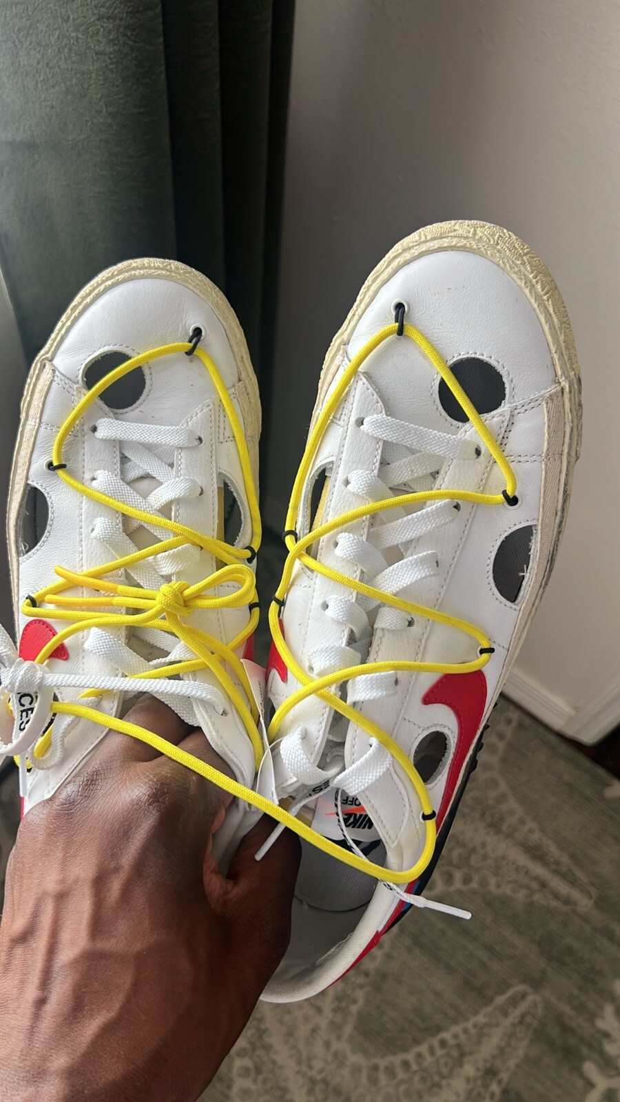 OFF WHITE X NIKE Taglia 12 5 Nike Off White x Blazer Basso Bianco Università Rosso