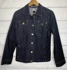 FDJ French Dressing Womens Jean Denim Jacket Indigo Front Pockets Size M