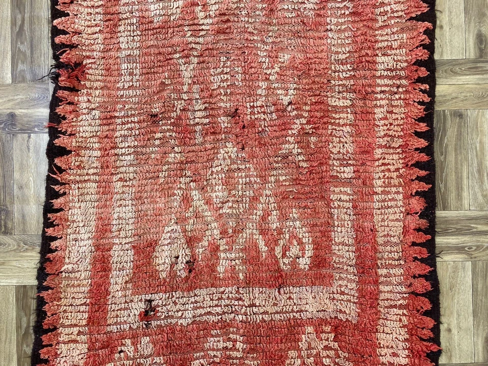 Vintage Tribal Rug Moroccan Runner Rug Handmade Soft Entryway Runner 4'x8'8' ft - Image 4 of 4