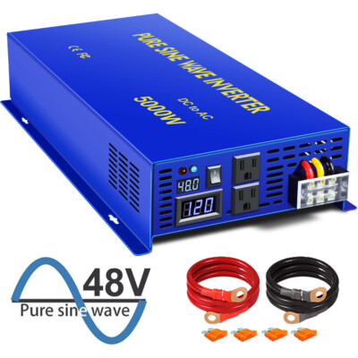 5000 Watts Pure Sine Wave Inverter 48V DC to AC 110v 120v Peak 10000 watt 60hz 