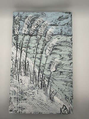 Northwest Florida Local Beach Art Textured Acrylic On Wood 12 x7  Signed K. Pall
