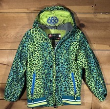 686 InfiDry Lynx Full Zip Green Jacket Youth Girls Size Large Snowboarding