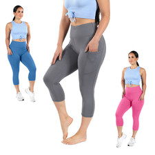Leggings With Pocket for Women High Waist Workout Capri Pants