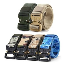 Army Tactical Belt Sports Military Soldier Training Metal Buckle Canvas Webbing