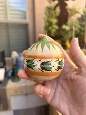 Tonala Style Burnished Mexican Folk Art Pottery Christmas Ornament