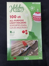 132029 Christmas HOLIDAY LIVING 100ct ALL-PURPOSE LIGHT HOLDERS 0132029 Gutters