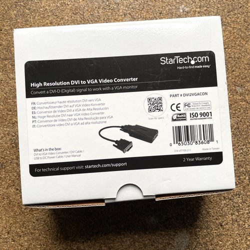StarTech.com High Resolution Video DVI to VGA Converter - DVI2VGACON