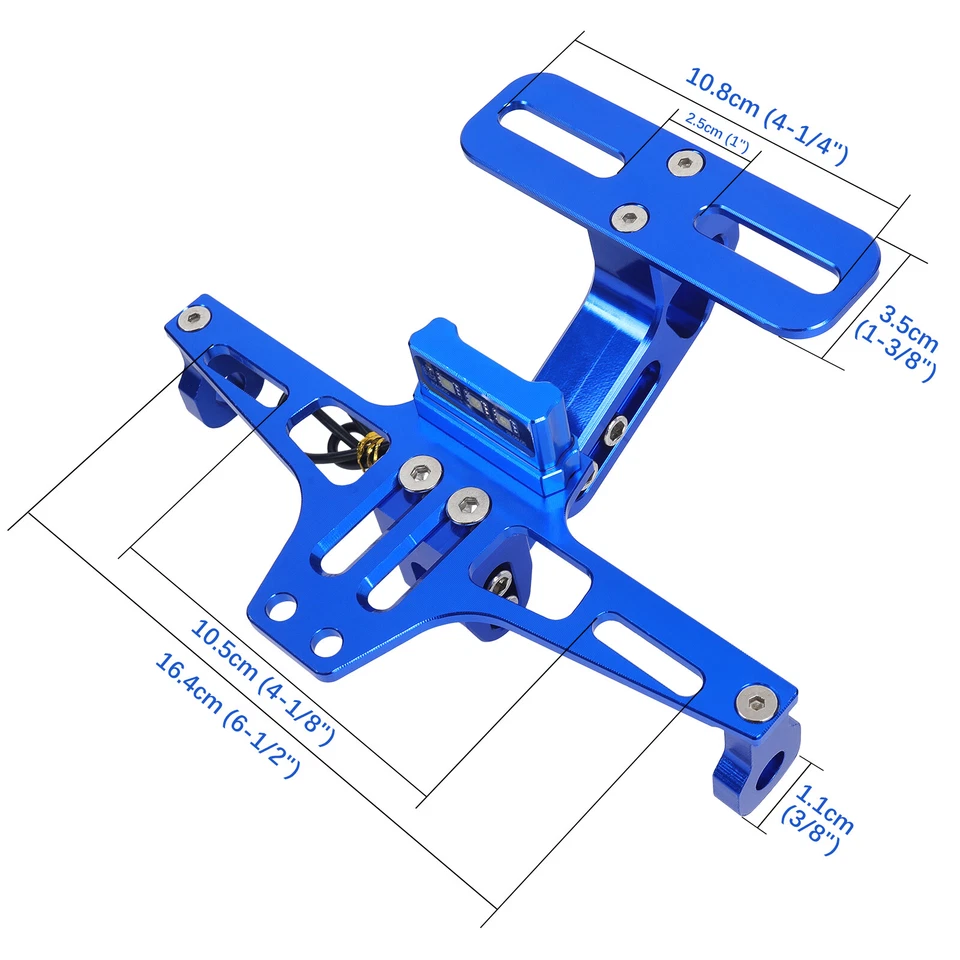 LED Rear License Plate Mount Holder Fit For Yamaha YZF-R1 1998-2019 R6 1999-2019 - Изображение 2 из 4