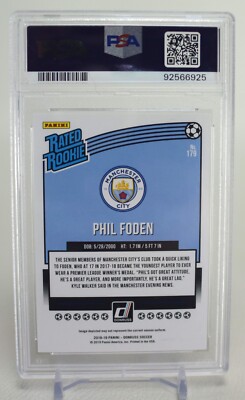 その他 2018 Phil Foden Rated Rookie Man City 2018 Rated Rookie Gold Press Proof /75 Phil Foden #179 PSA 9