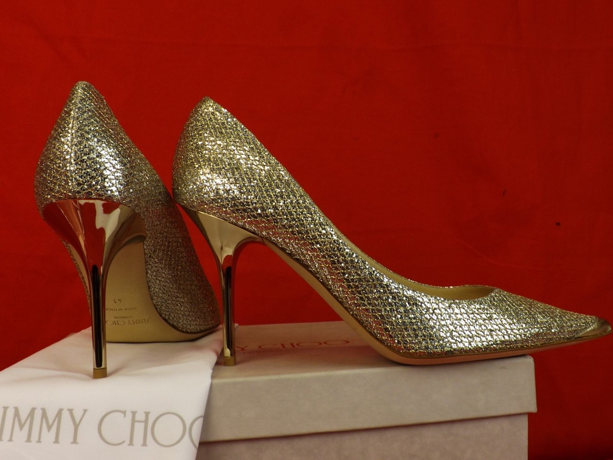 NIB JIMMY CHOO AGNES CHAMPAGNE GLITTER FABRIC POINTY TOE NIB JIMMY CHOO AGNES CHAMPAGNE GLITTER FABRIC POINTY TOE