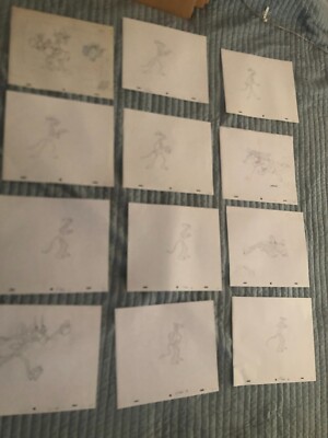 12 LOT FRIZ  FRELENG PINK PANTHER PRODUCTION CEL PENCIL  DRAWINGS