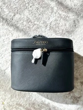 SHISEIDO Cosmetic Makeup Jewelry Travel Train Case In Black