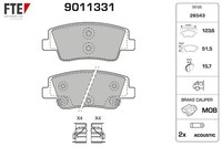 FTE Bremsbelagsatz Scheibenbremse 9011331 FüR Hyundai Ioniq NE CE Staria Bus US4