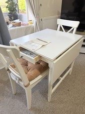 IKEA Adjustable Table with 2 Chairs Extended Length ,