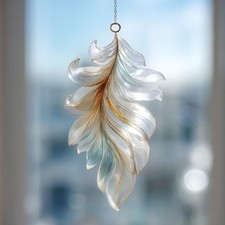 Elegant Feather Acrylic Suncatcher for Window Decor