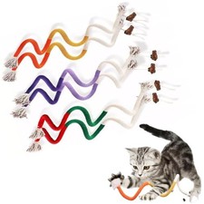 Rope Cat Toys, 6 Pack Bite-Resistant Catnip Toys, Safe Teeth Cleaning Chew Toy