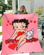 Betty Boop Microplush Fleece Blanket Lightweight Ultra Soft Throw Blanket