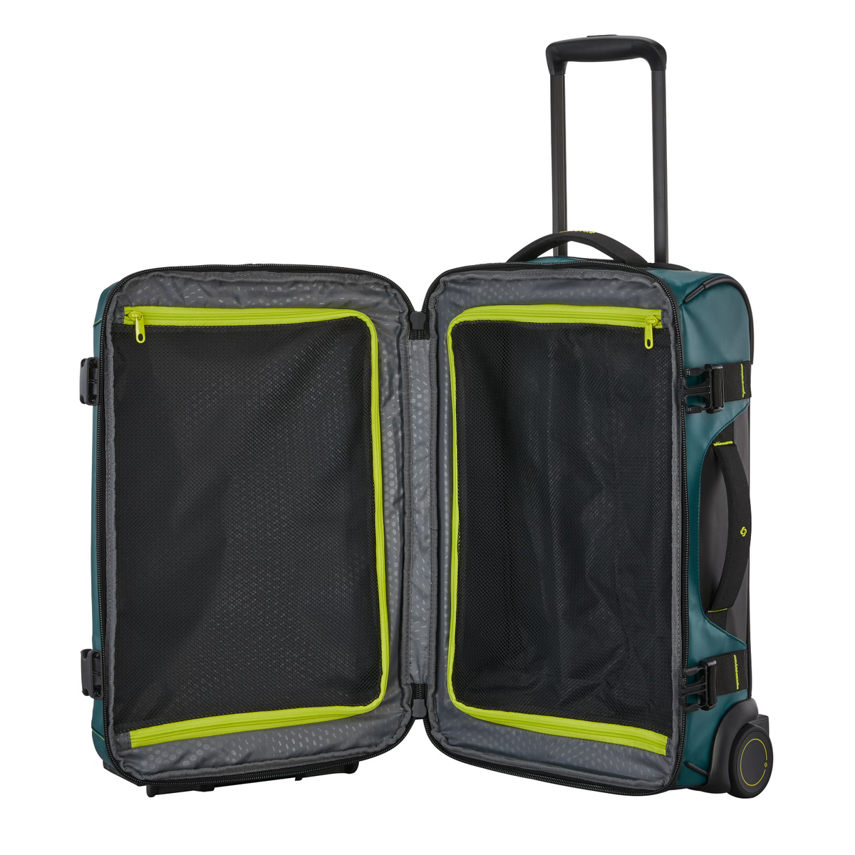NEW!! Samsonite Ecodiver Carry-On Wheeled Duffel - Dark Teal/Lime